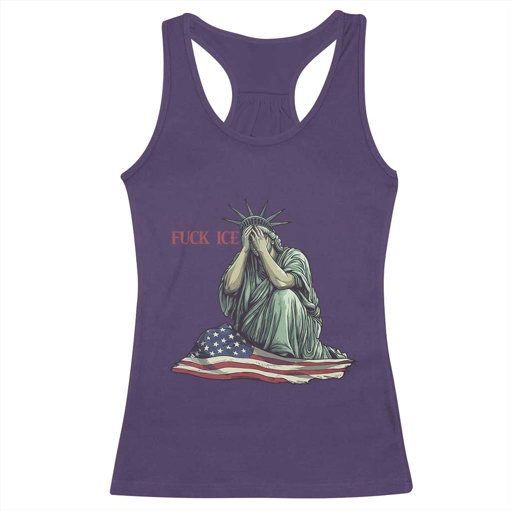 Statue of Liberty Anti ICE Deportation Human Rights Protest Racerback Tank Top