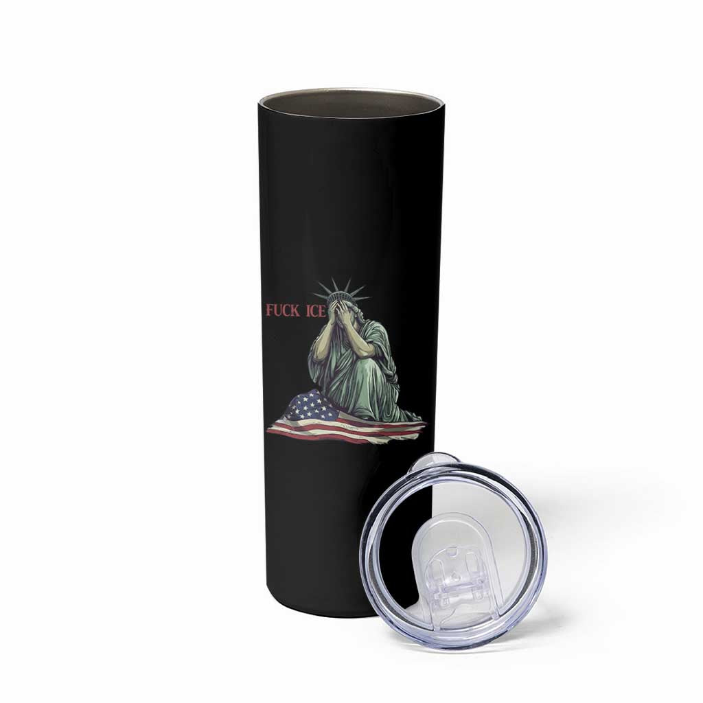 Statue of Liberty Anti ICE Deportation Human Rights Protest Skinny Tumbler