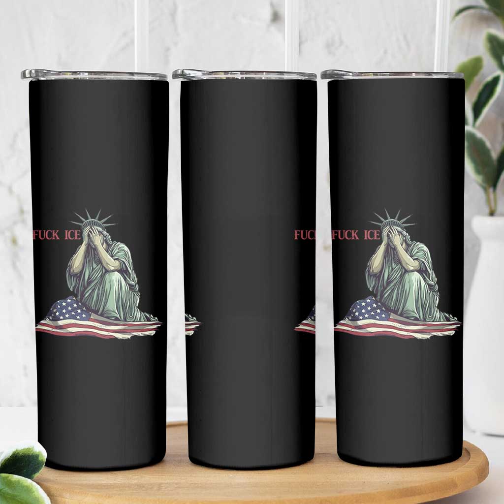 Statue of Liberty Anti ICE Deportation Human Rights Protest Skinny Tumbler