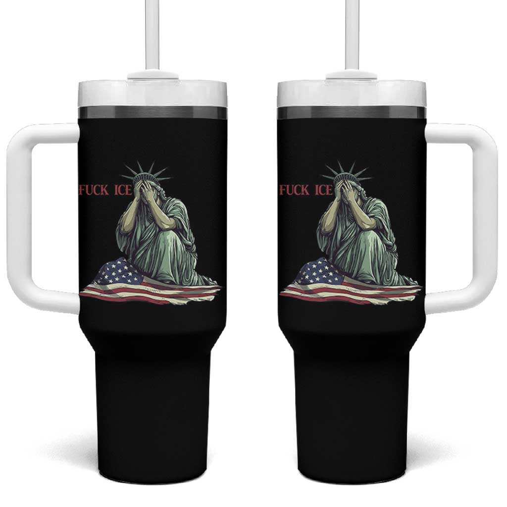 Statue of Liberty Anti ICE Deportation Human Rights Protest Tumbler With Handle