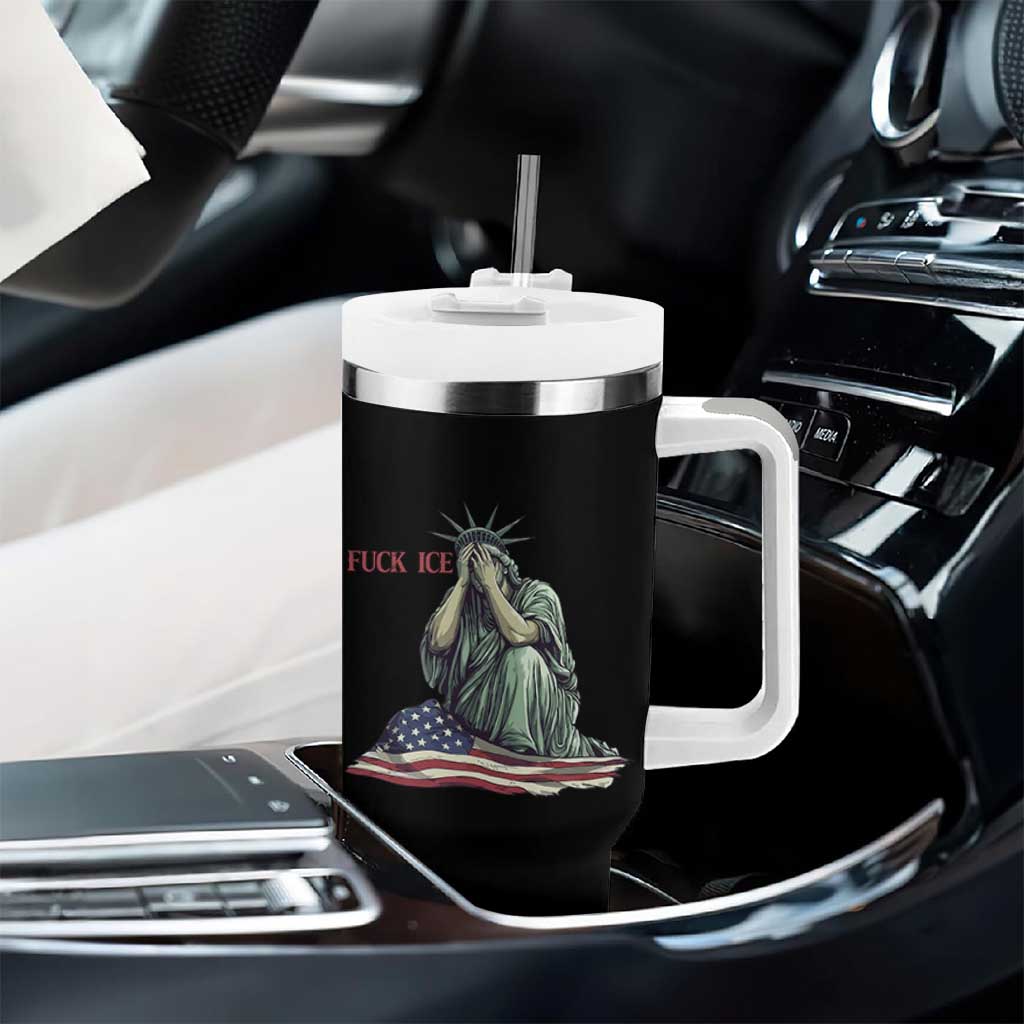 Statue of Liberty Anti ICE Deportation Human Rights Protest Tumbler With Handle