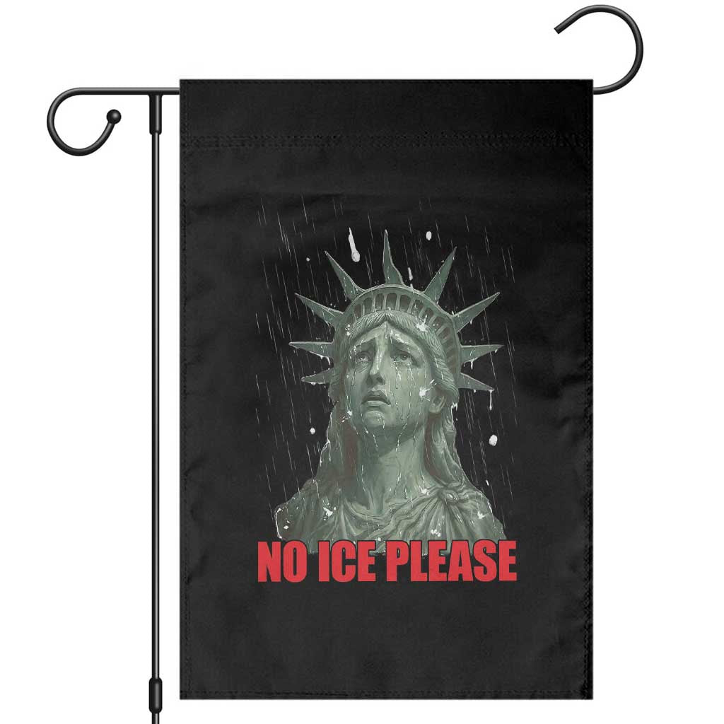 No Ice Please Garden Flag Statue of Liberty Crying Anti ICE Deportation Human Rights