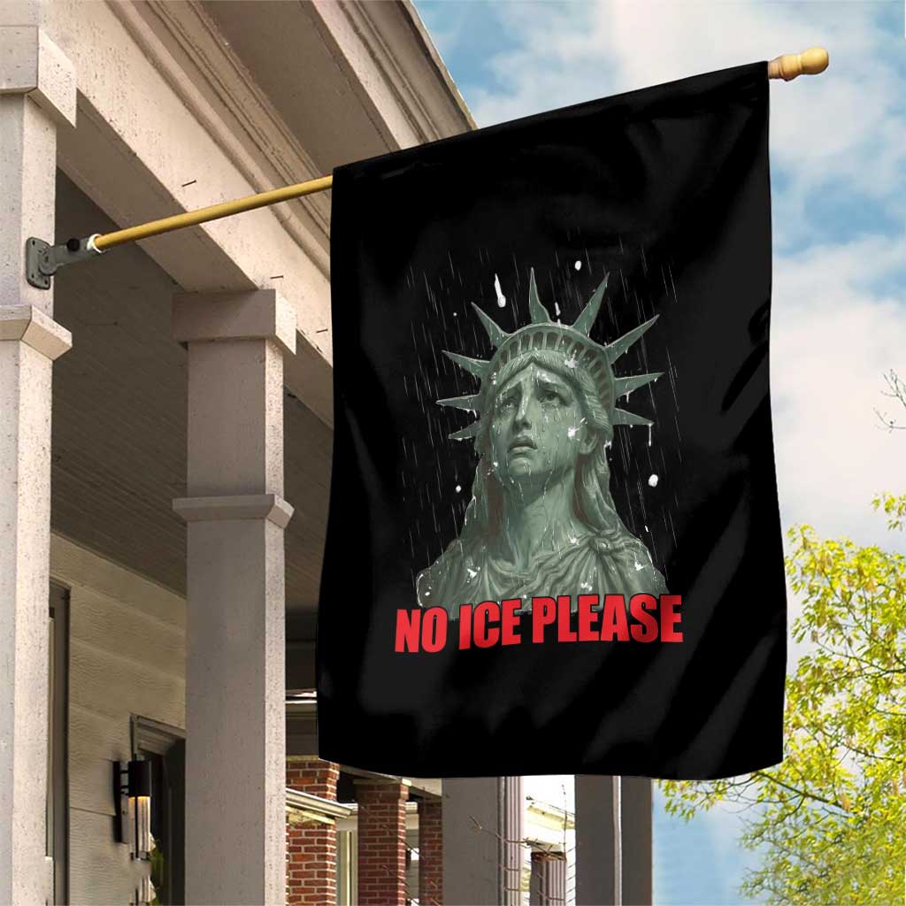 No Ice Please Garden Flag Statue of Liberty Crying Anti ICE Deportation Human Rights