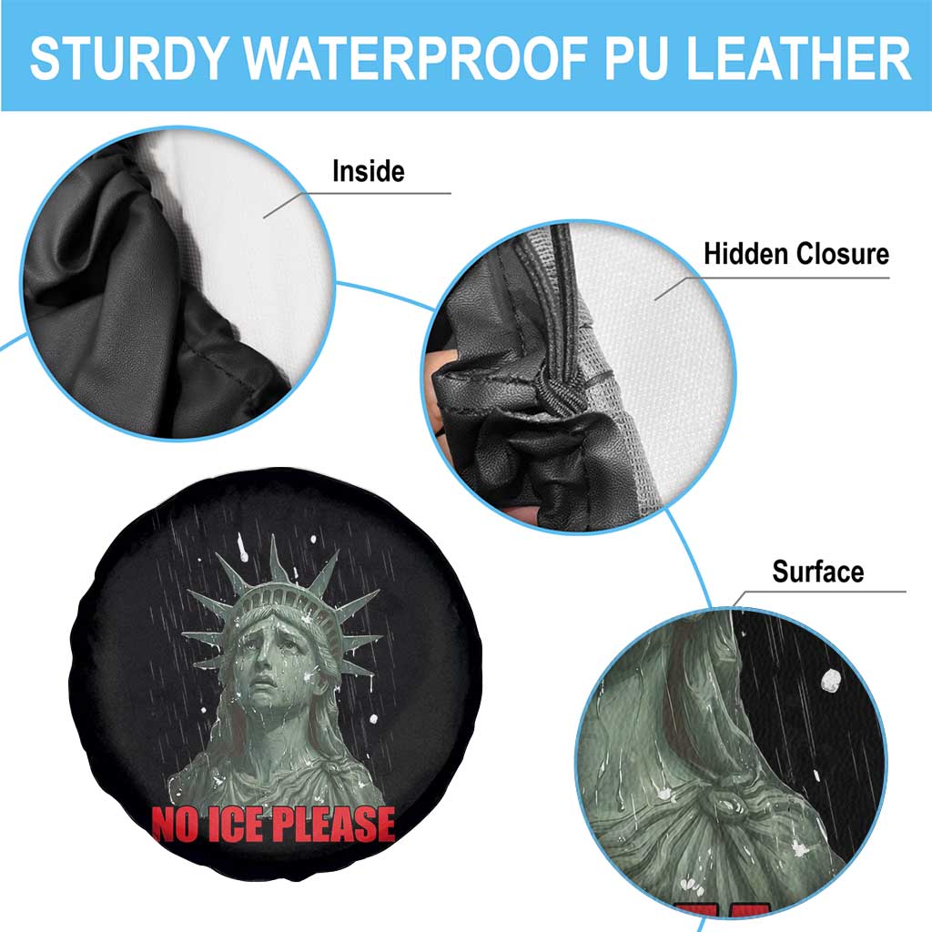 No Ice Please Spare Tire Cover Statue of Liberty Crying Anti ICE Deportation Human Rights