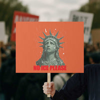 No Ice Please Protest Sign Statue of Liberty Crying Anti ICE Deportation Human Rights