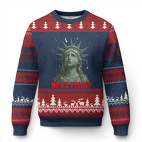 No Ice Please Ugly Christmas Sweater Statue of Liberty Crying Anti ICE Deportation Human Rights
