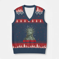 No Ice Please V-Neck Knit Sweater Vest Statue of Liberty Crying Anti ICE Deportation Human Rights