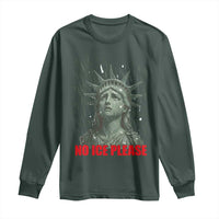 No Ice Please Long Sleeve Shirt Statue of Liberty Crying Anti ICE Deportation Human Rights