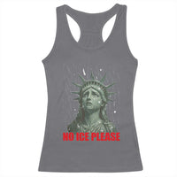 No Ice Please Racerback Tank Top Statue of Liberty Crying Anti ICE Deportation Human Rights