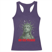 No Ice Please Racerback Tank Top Statue of Liberty Crying Anti ICE Deportation Human Rights