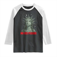 No Ice Please Raglan Shirt Statue of Liberty Crying Anti ICE Deportation Human Rights