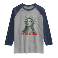 No Ice Please Raglan Shirt Statue of Liberty Crying Anti ICE Deportation Human Rights