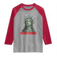 No Ice Please Raglan Shirt Statue of Liberty Crying Anti ICE Deportation Human Rights