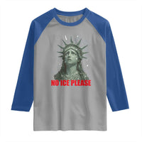No Ice Please Raglan Shirt Statue of Liberty Crying Anti ICE Deportation Human Rights