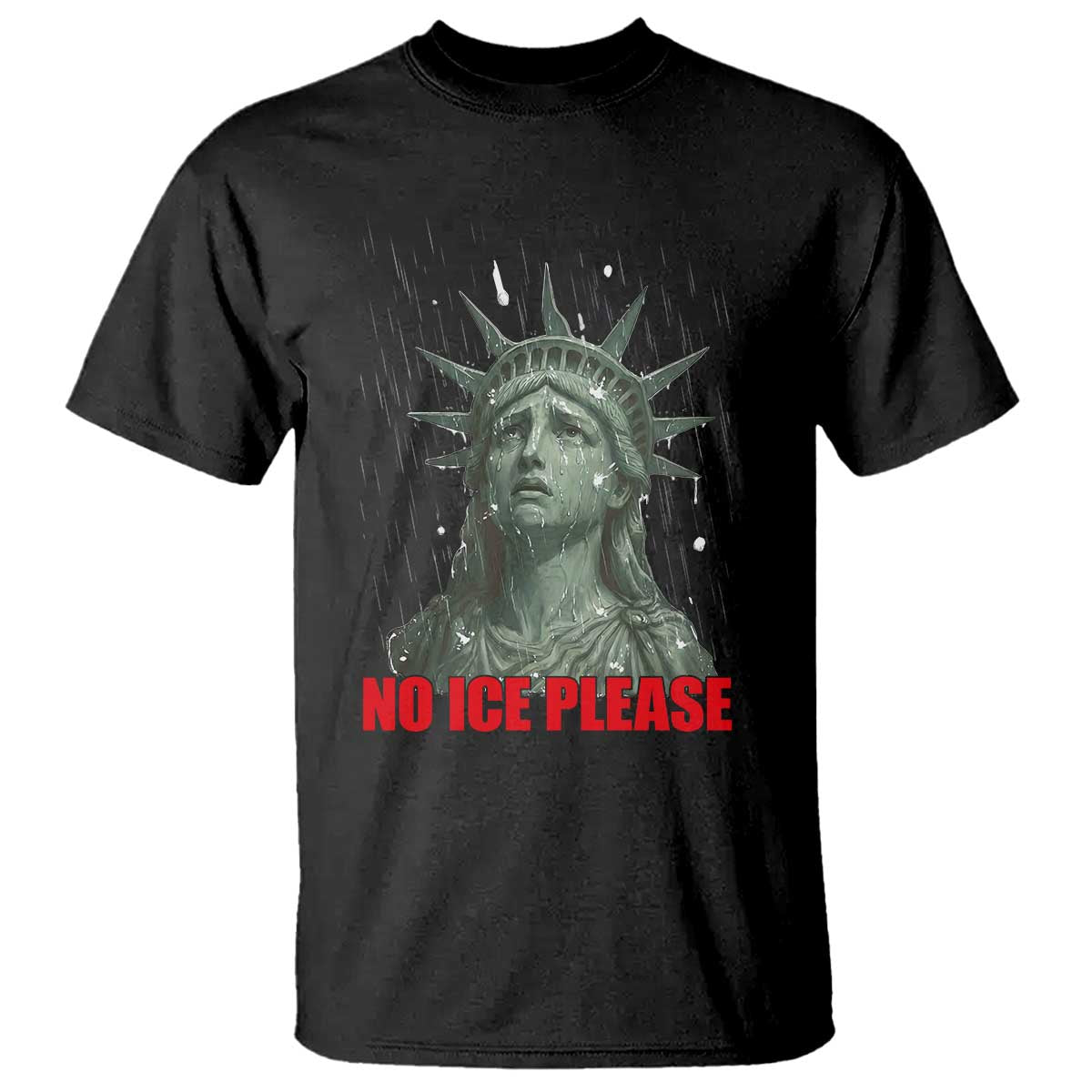 No Ice Please T Shirt Statue of Liberty Crying Anti ICE Deportation Human Rights