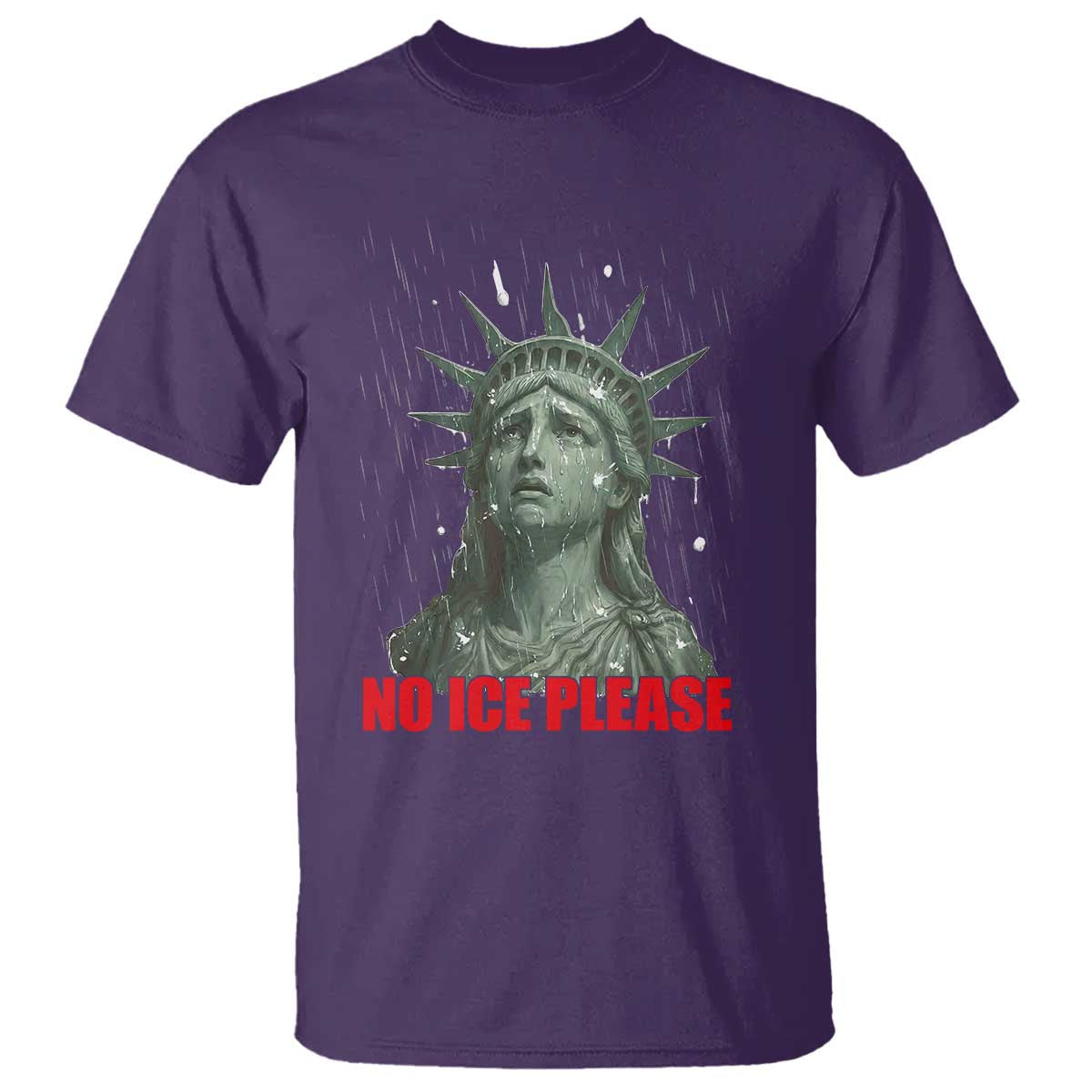 No Ice Please T Shirt Statue of Liberty Crying Anti ICE Deportation Human Rights