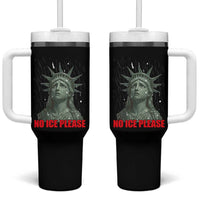 No Ice Please Tumbler With Handle Statue of Liberty Crying Anti ICE Deportation Human Rights