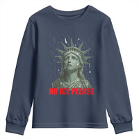 No Ice Please Youth Sweatshirt Statue of Liberty Crying Anti ICE Deportation Human Rights