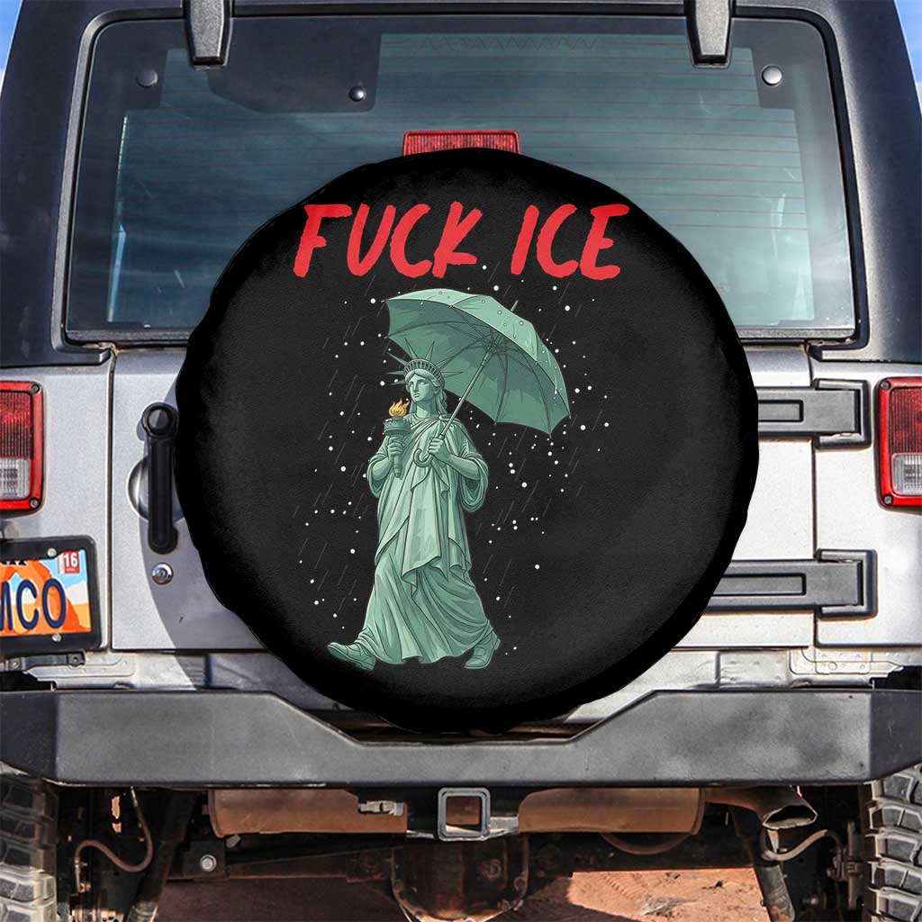 Statue of Liberty Crying Anti ICE Protest Meme Spare Tire Cover