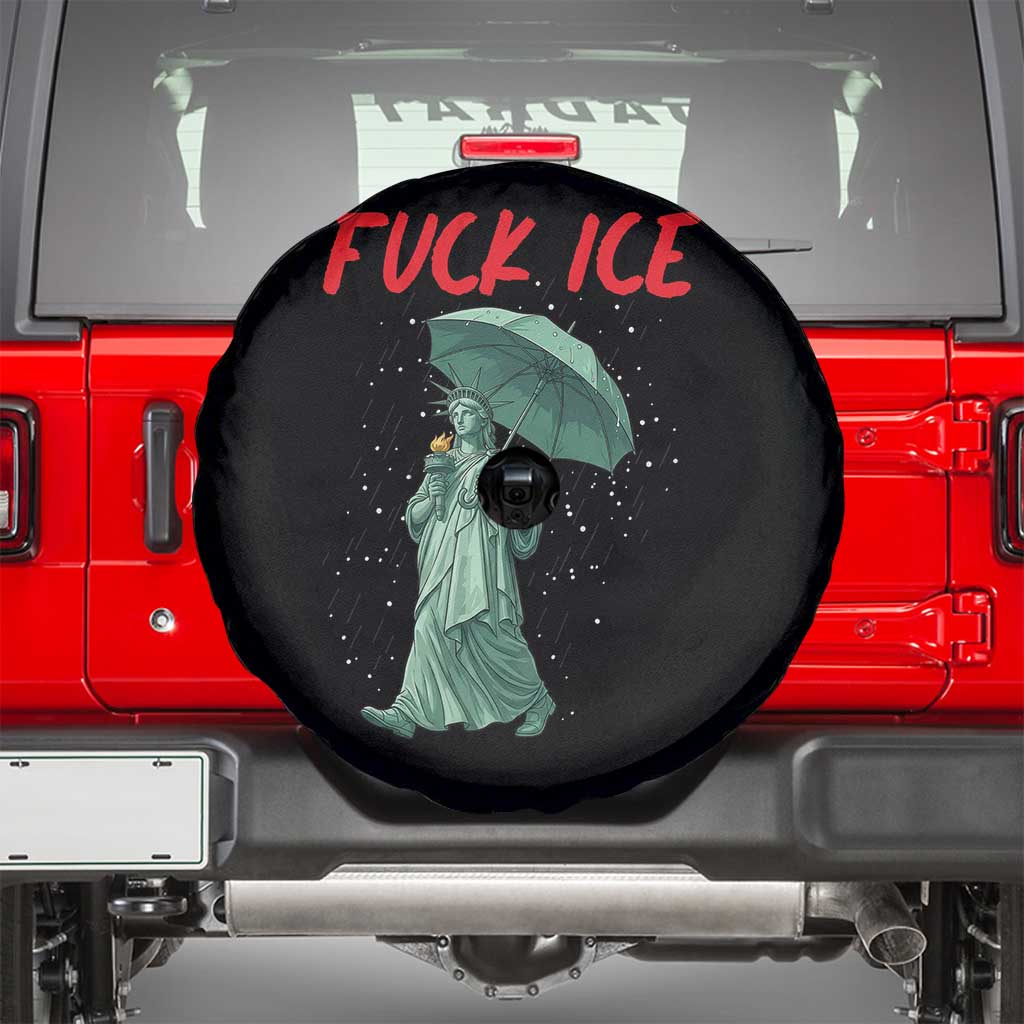 Statue of Liberty Crying Anti ICE Protest Meme Spare Tire Cover