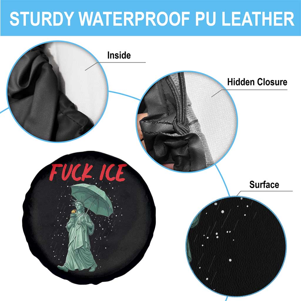 Statue of Liberty Crying Anti ICE Protest Meme Spare Tire Cover