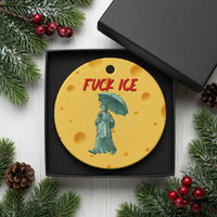 Statue of Liberty Crying Anti ICE Protest Meme Ceramic Ornament
