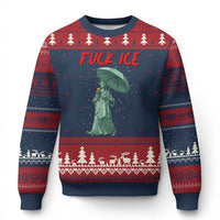 Statue of Liberty Crying Anti ICE Protest Meme Ugly Christmas Sweater
