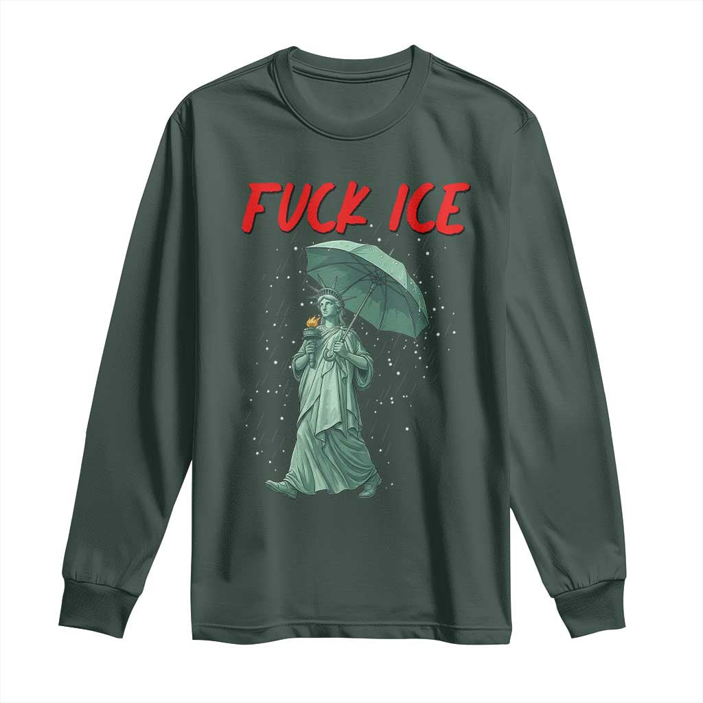 Statue of Liberty Crying Anti ICE Protest Meme Long Sleeve Shirt