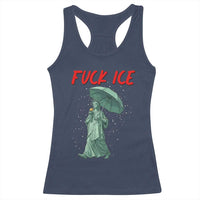 Statue of Liberty Crying Anti ICE Protest Meme Racerback Tank Top