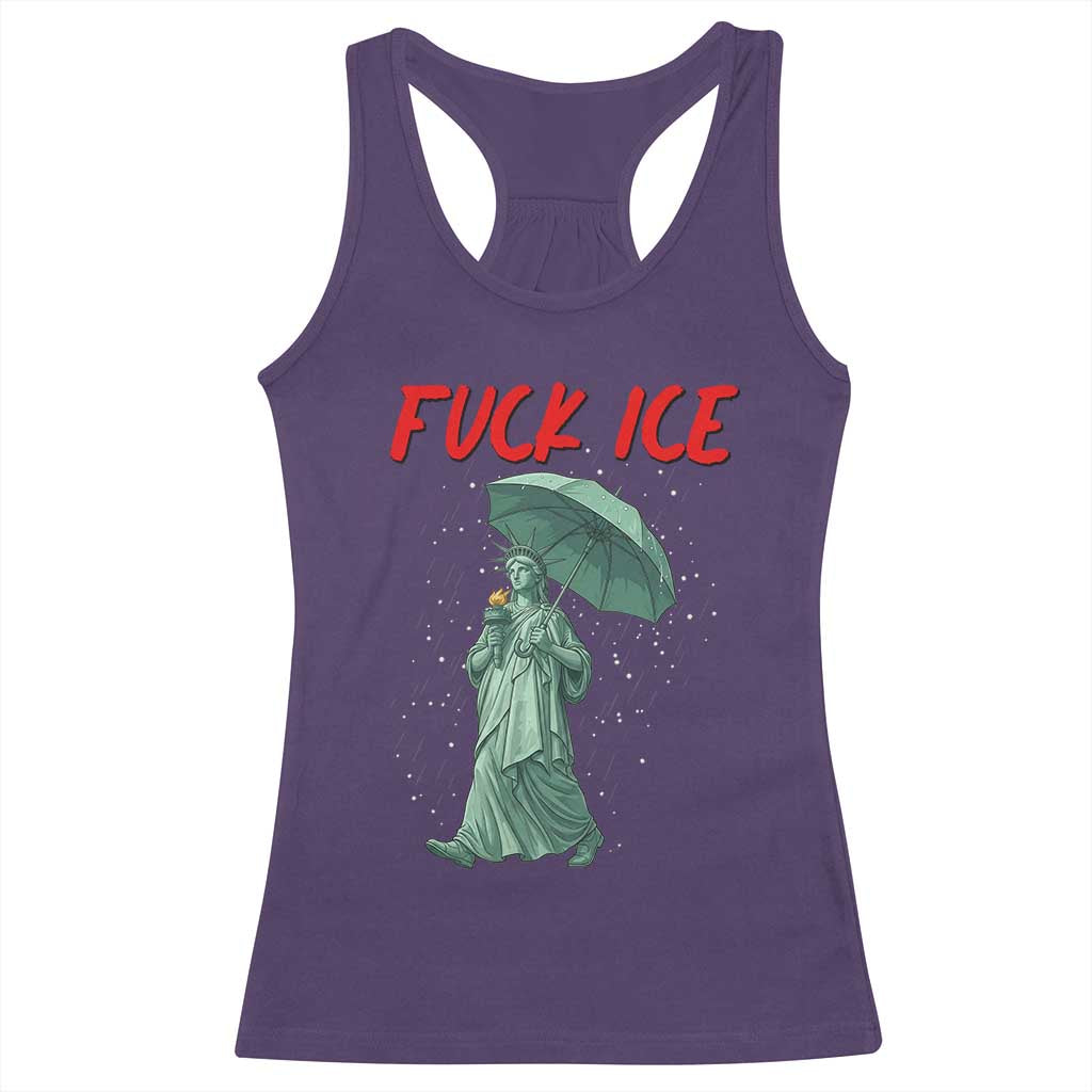 Statue of Liberty Crying Anti ICE Protest Meme Racerback Tank Top