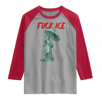 Statue of Liberty Crying Anti ICE Protest Meme Raglan Shirt