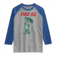 Statue of Liberty Crying Anti ICE Protest Meme Raglan Shirt
