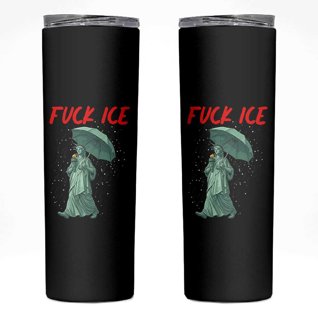Statue of Liberty Crying Anti ICE Protest Meme Skinny Tumbler