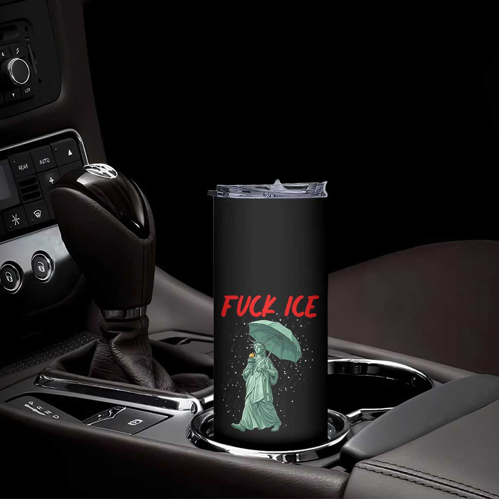 Statue of Liberty Crying Anti ICE Protest Meme Skinny Tumbler