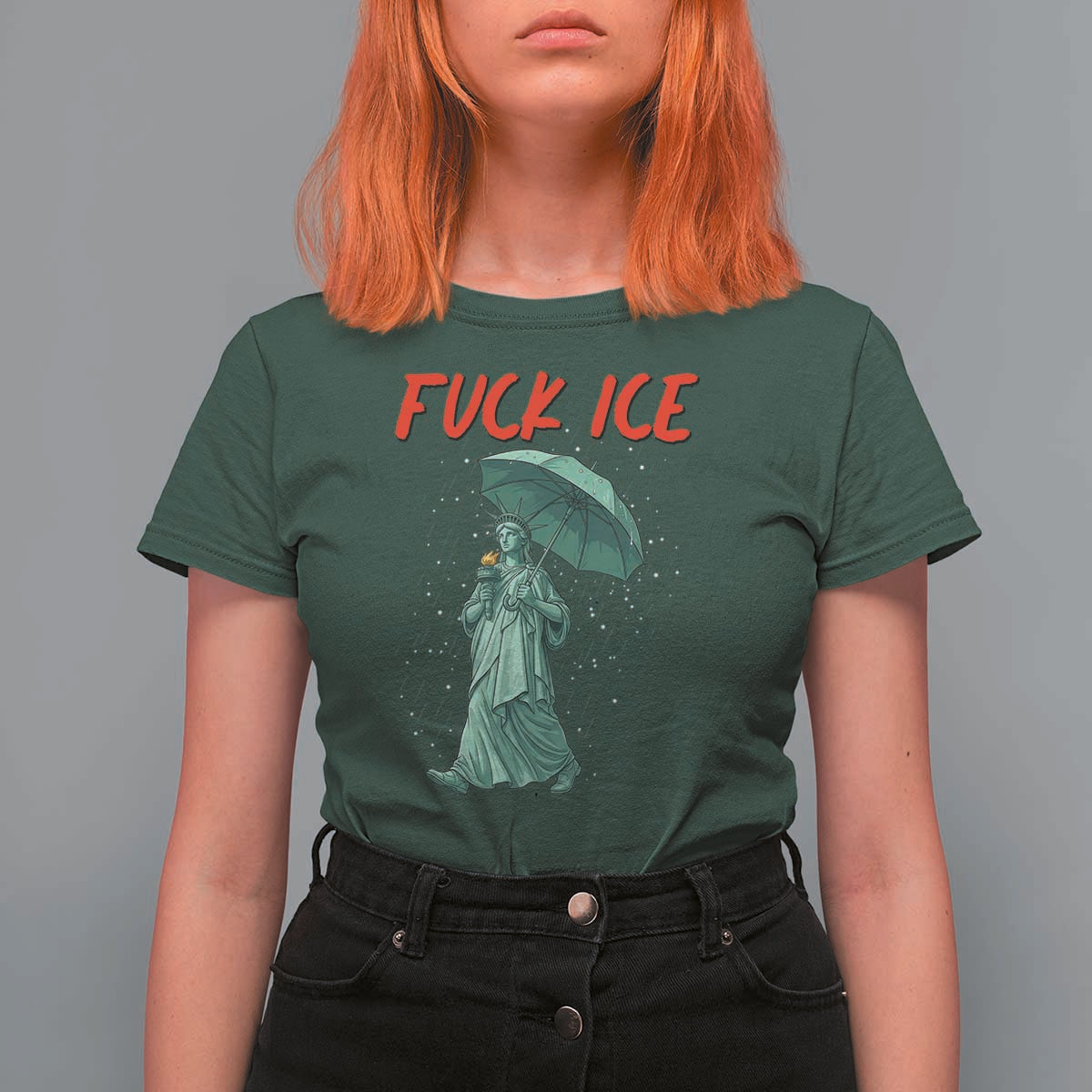 Statue of Liberty Crying Anti ICE Protest Meme T Shirt For Women
