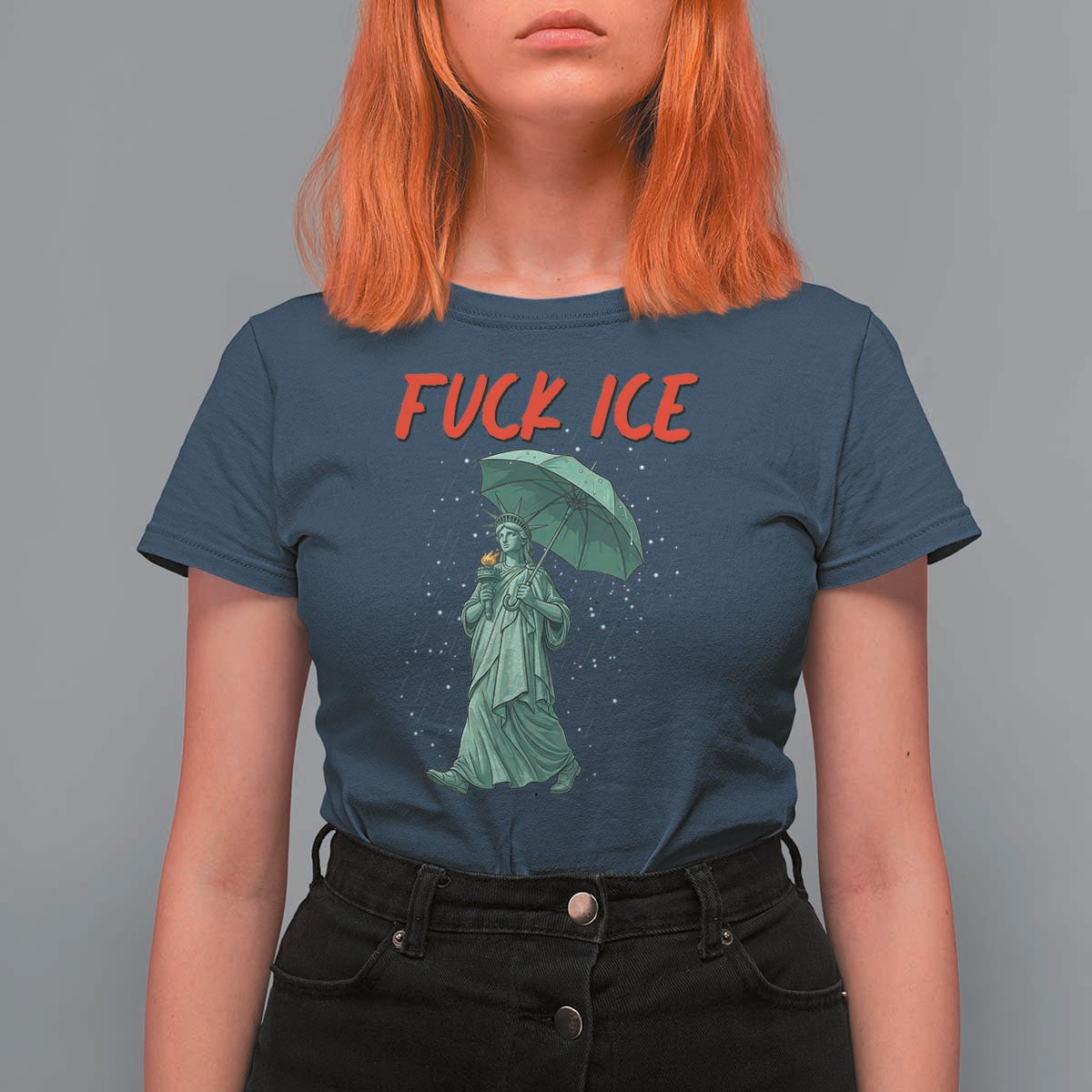 Statue of Liberty Crying Anti ICE Protest Meme T Shirt For Women