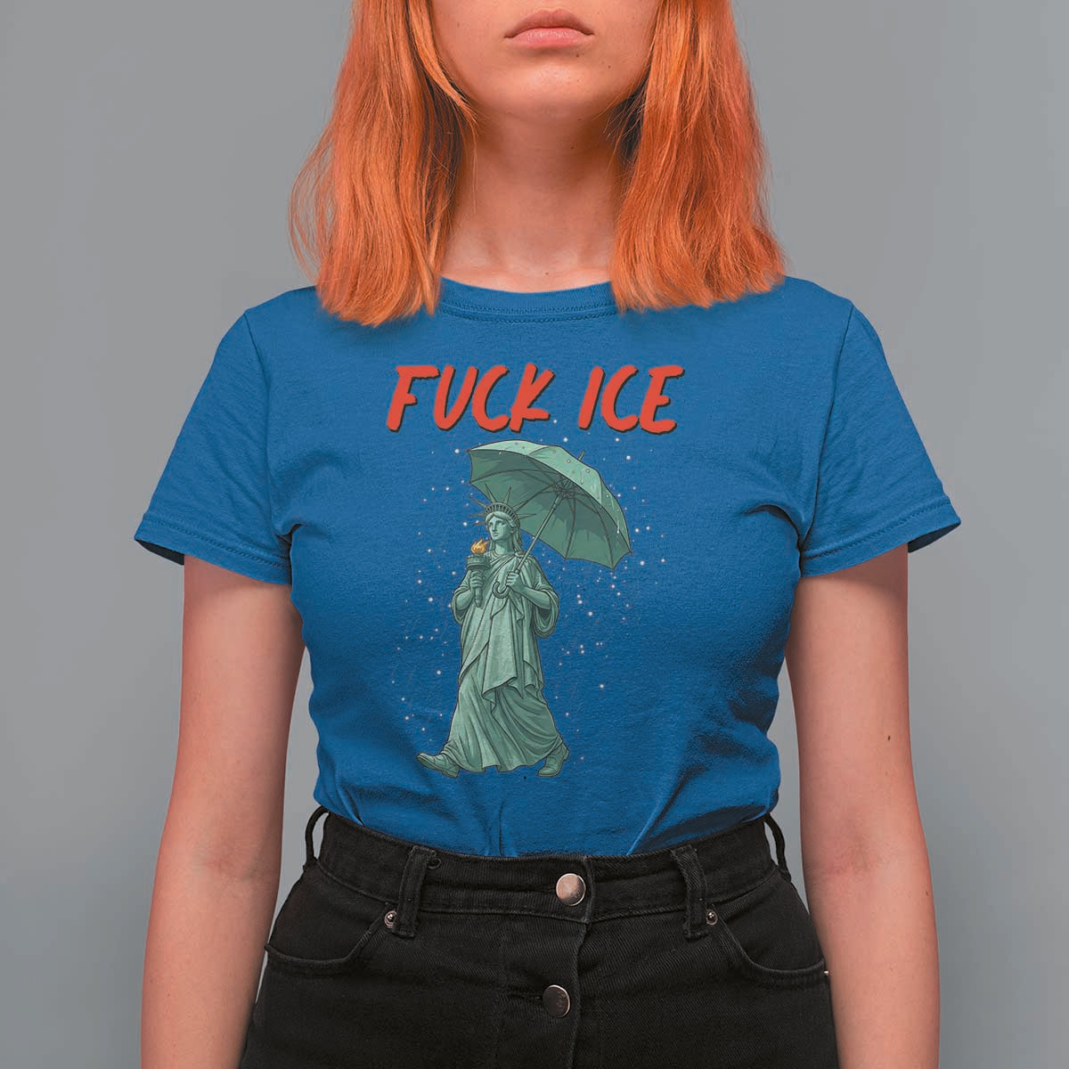 Statue of Liberty Crying Anti ICE Protest Meme T Shirt For Women