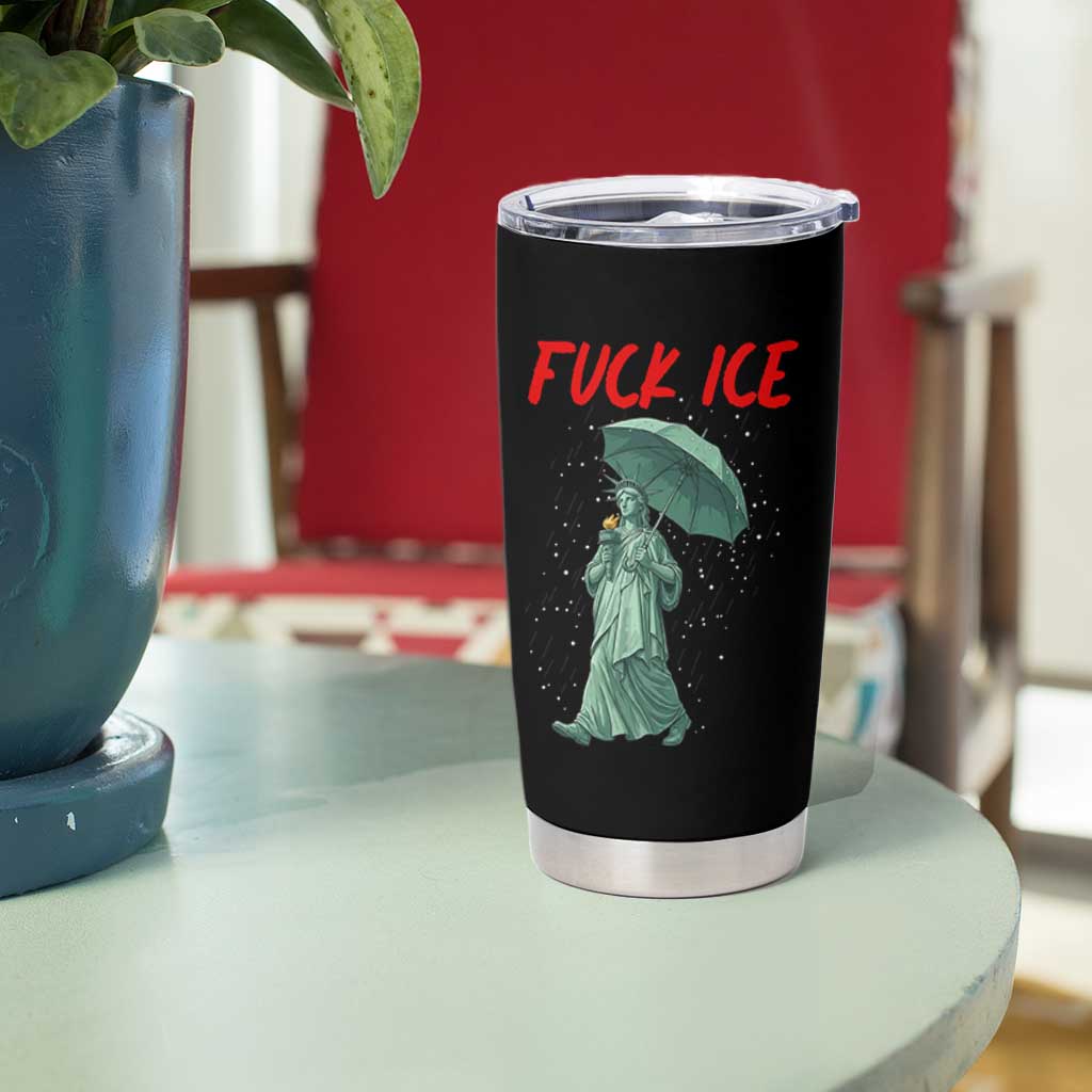 Statue of Liberty Crying Anti ICE Protest Meme Tumbler Cup
