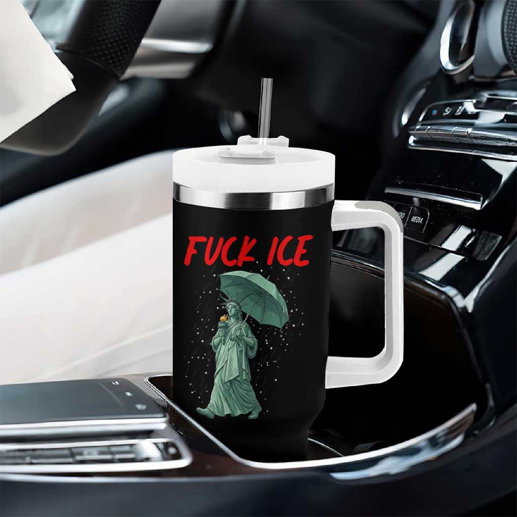 Statue of Liberty Crying Anti ICE Protest Meme Tumbler With Handle