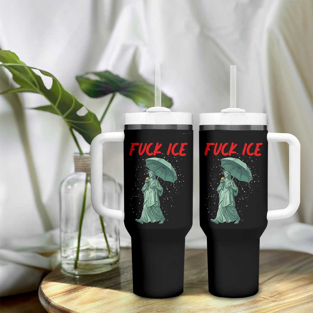 Statue of Liberty Crying Anti ICE Protest Meme Tumbler With Handle
