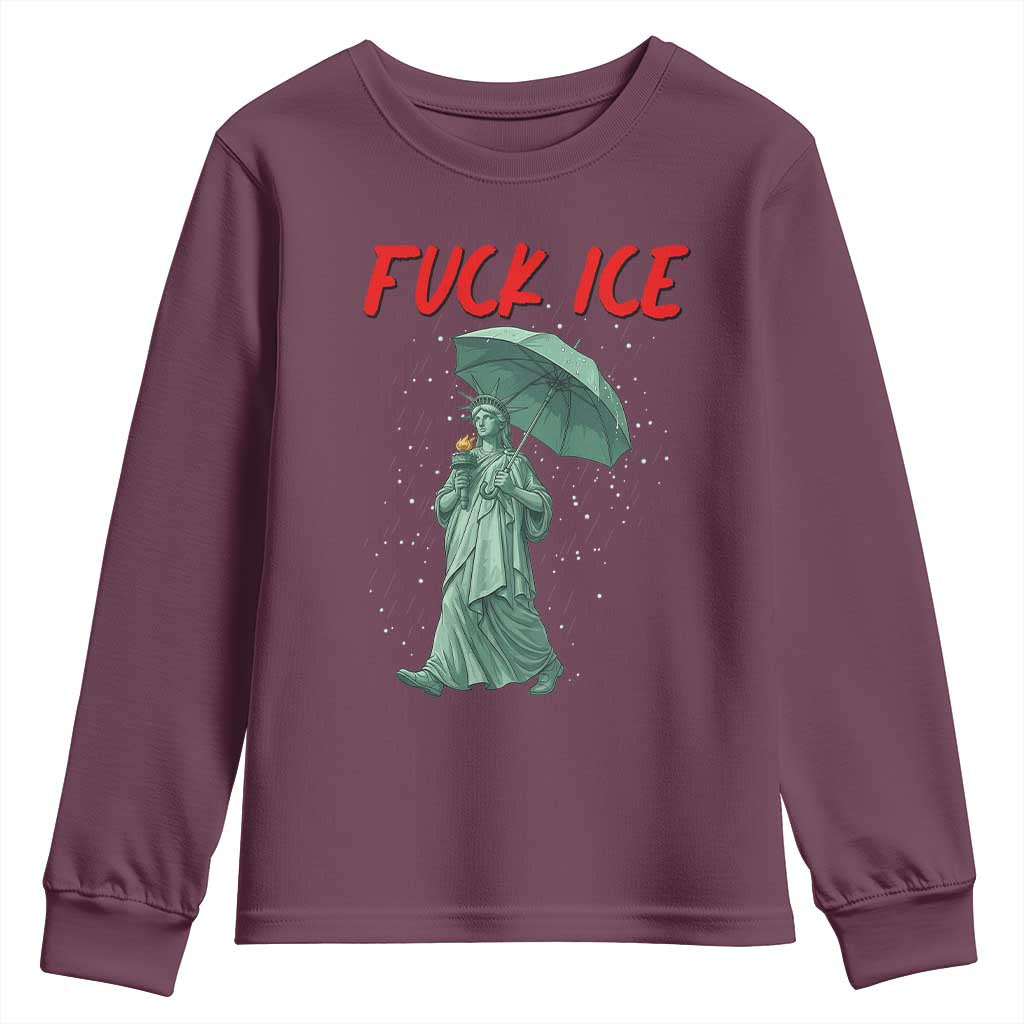Statue of Liberty Crying Anti ICE Protest Meme Youth Sweatshirt