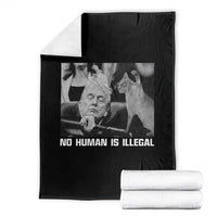 No Human Is Illegal Throw Blanket Funny Cat Anti ICE Meme