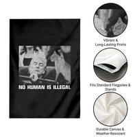 No Human Is Illegal Garden Flag Funny Cat Anti ICE Meme