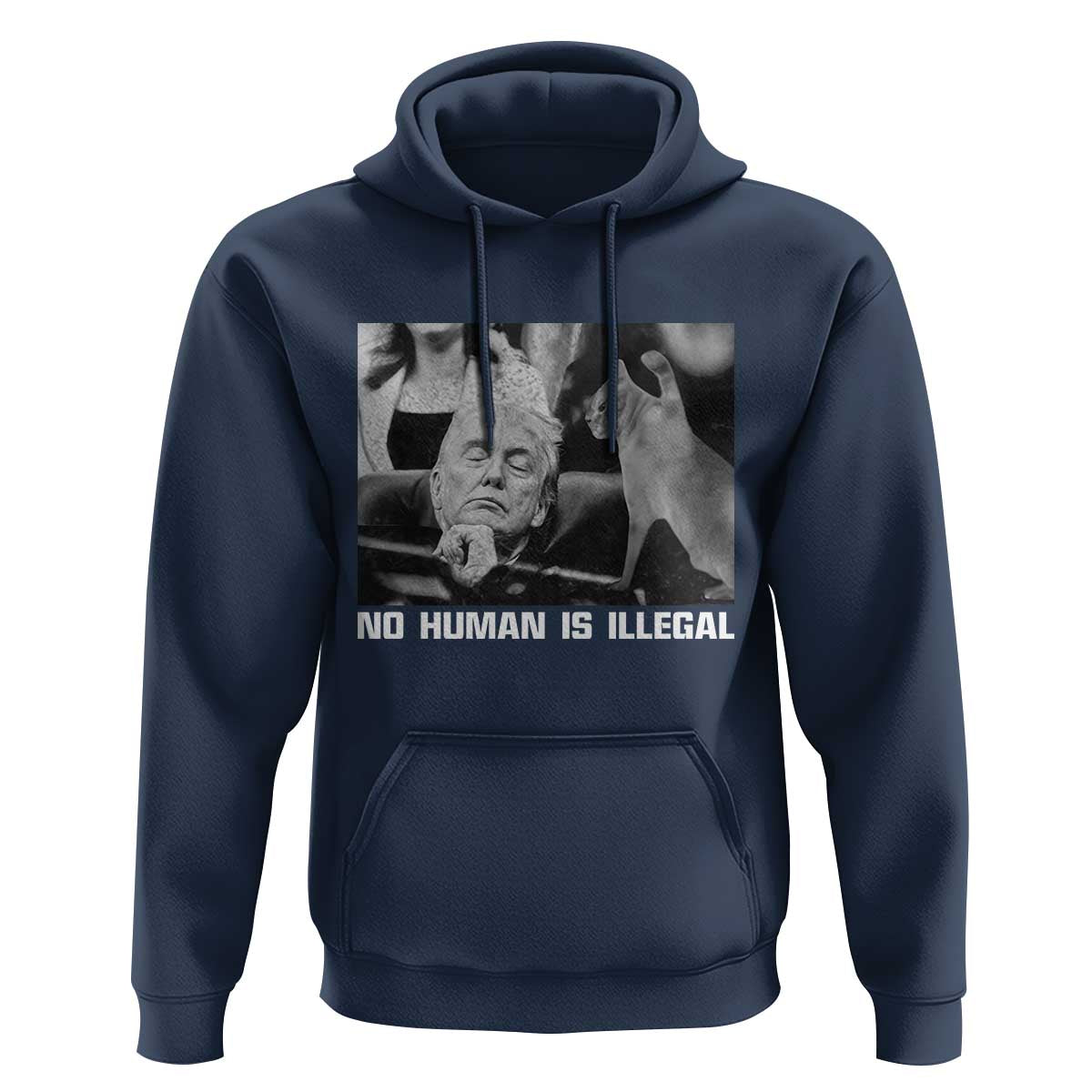 No Human Is Illegal Hoodie Funny Cat Anti ICE Meme
