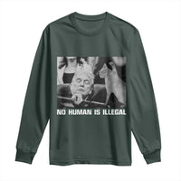 No Human Is Illegal Long Sleeve Shirt Funny Cat Anti ICE Meme