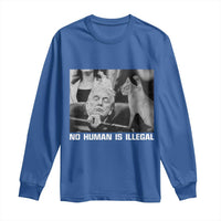 No Human Is Illegal Long Sleeve Shirt Funny Cat Anti ICE Meme