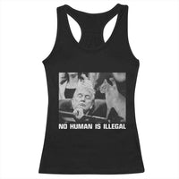 No Human Is Illegal Racerback Tank Top Funny Cat Anti ICE Meme