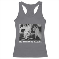No Human Is Illegal Racerback Tank Top Funny Cat Anti ICE Meme