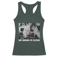 No Human Is Illegal Racerback Tank Top Funny Cat Anti ICE Meme
