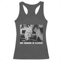 No Human Is Illegal Racerback Tank Top Funny Cat Anti ICE Meme